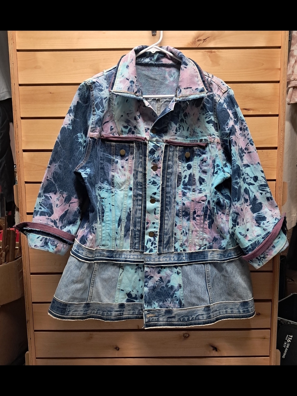 One Of A Kind Hand Painted Denim Runway Jacket By Mary Anne Tollefson